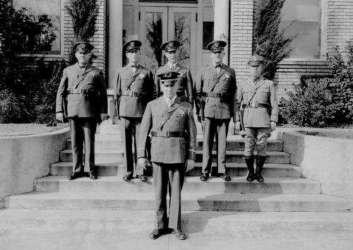 City of Roseville Police officers standing in front of police station in 1932